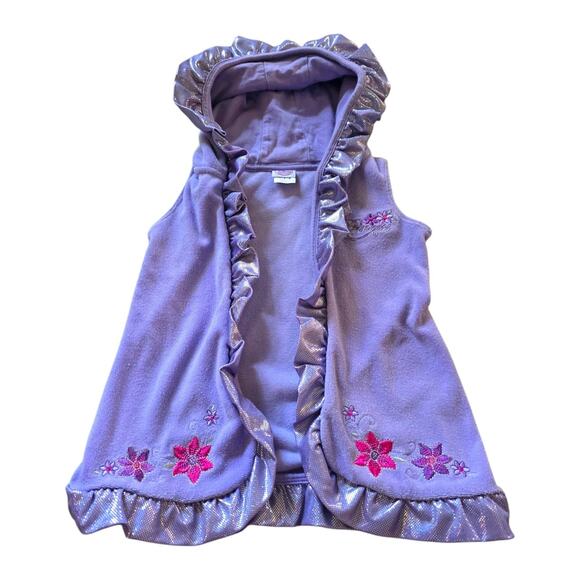 Disney Princess Hooded Swimsuit cover Up purple floral SZ 2T